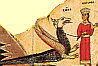 Икона Чудо Георгия о змие из быв. собрания Погодина, фрагмент
