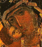 Владимирская икона Божией Матери (фрагмент)