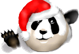 Панда в шапке Санта-Клауса. Появлялся на сайте в Новый Год.