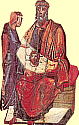 Авгарь получает нерукотворный образ Господа. Энкаустическая икона. Синай. После 944 г.